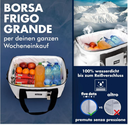 Geanta termoizolanta pentru pranz Five Dots, racire pana la 12 ore, 17L, gri [3]