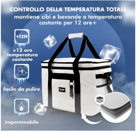 Geanta termoizolanta pentru pranz Five Dots, racire pana la 12 ore, 17L, gri [2]