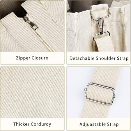 Geanta tote pentru femei Broadream, pentru mana/umar, alb [2]