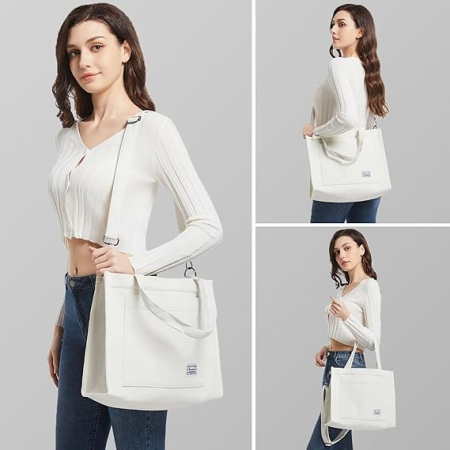 Geanta tote pentru femei Broadream, pentru mana/umar, alb [1]