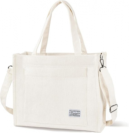 Fashion - Geanta tote pentru femei Broadream, pentru mana/umar, alb