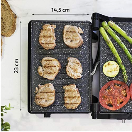 Gratar electric Cecotec Rock'nGrill 750 W, Deschidere 180º, Suprafata 23 x 14.5 cm [1]