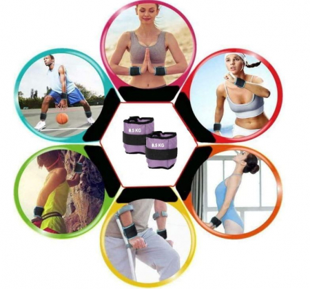 Greutăți pentru încheietura mâinii/glezne FFitnes (2 x 0,5 kg) cu cureaua reglabilă [7]