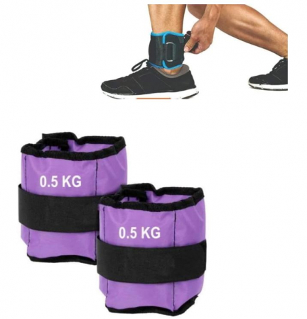 Accesorii Fitness - Greutăți pentru încheietura mâinii/glezne FFitnes (2 x 0,5 kg) cu cureaua reglabilă