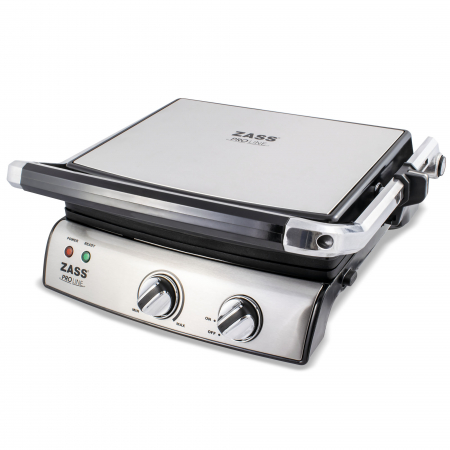 Electro - Gratar electric Zass Grill & Panini Chef ZPG 02, Putere 2000W, Placi detasbile, Dimensiuni placi 29-23 cm