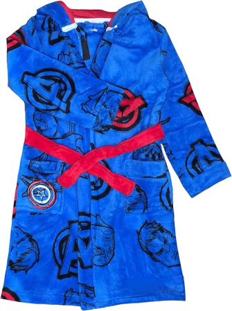Halat de baie cu gluga pentru copii Marvel Avengers, albastru, 7-8 ani [1]