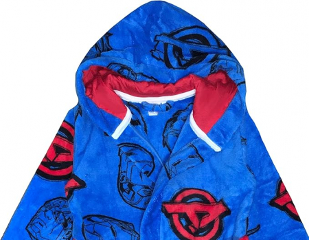 Halat de baie cu gluga pentru copii Marvel Avengers, albastru, 7-8 ani [3]