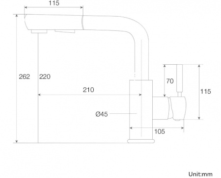 Hapilife Baterie de bucătărie cu cap de duș extensibil, neagră, pivotant 360° [7]