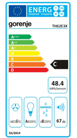 Hota incorporabila GORENJE TH62E3X, 1 motor, 350 m3/h, L 60 cm, inox [11]
