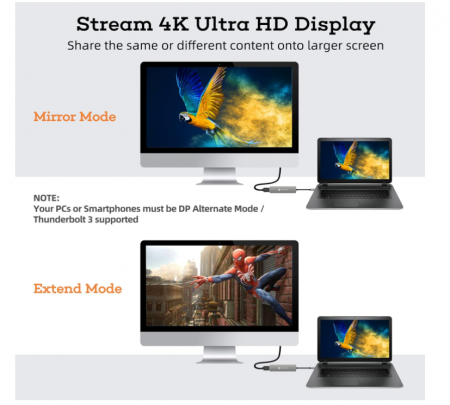 Hub Adaptor NOVOO USB-C la HDMI 4K, 3 x USB 3.0, Cititor de carduri SD și Micro SD [3]