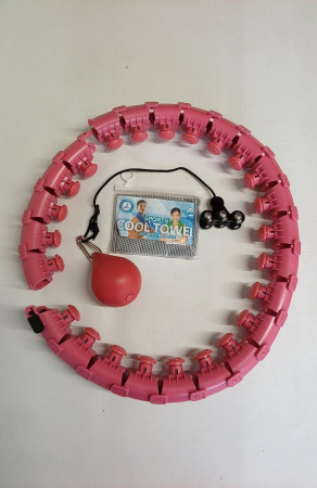 Hula Hoop Smart K-MART, cu greutate, 24 segmente, roz [1]