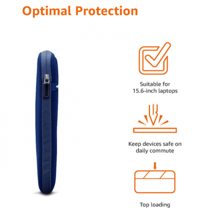 Husă AmazonBasics din neopren pentru laptop de 15,6 inchi/39,6 cm, bleumarin [3]