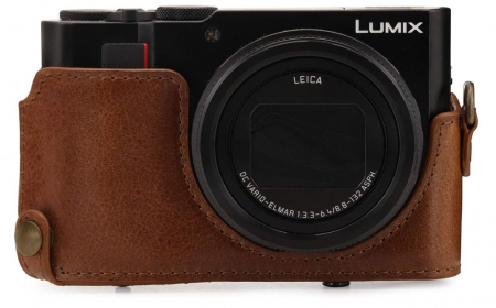 Husa aparat foto MegaGear MG1436, din piele, maro, pentru Panasonic Lumix DMC-TZ100 [3]