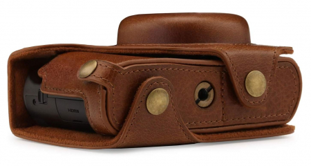 Husa aparat foto MegaGear MG1436, din piele, maro, pentru Panasonic Lumix DMC-TZ100 [1]