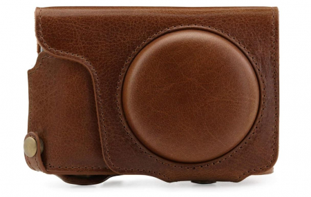 Husa aparat foto MegaGear MG1436, din piele, maro, pentru Panasonic Lumix DMC-TZ100 [0]