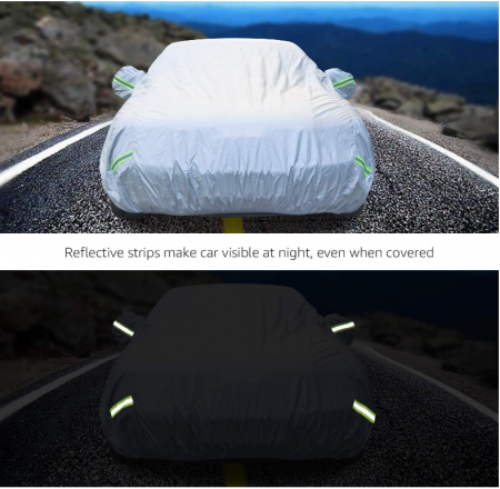 Husă auto rezistentă la vreme rea Amazon Basics - 150D Oxford, pentru Sedanuri de până la 4,3 metri [4]