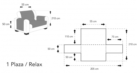Husa Fotoliu Poliester Gri/Antracit Martina Home [4]