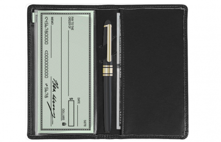 Genti si accesorii barbati - Husa carnet de cecuri din piele FanChose ZPB-SK811, 16.5 x 9.5 cm