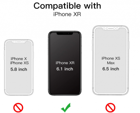 Husă cu sclipici JETech pentru iPhone XR de 6,1 inchi, transparentă [2]