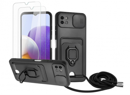 Telefoane Mobile & accesorii - Husă cu șnur Zallagre pentru Samsung Galaxy A22 5G, negru