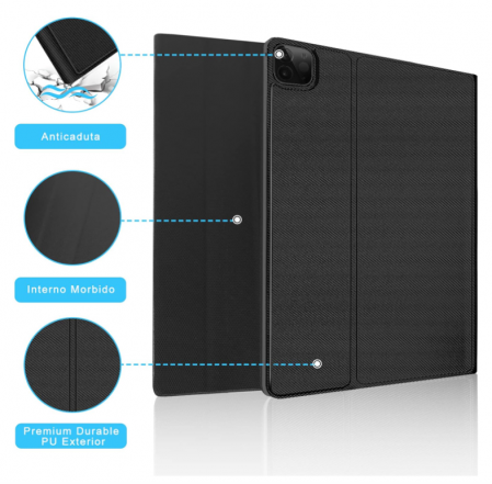 Husă cu tastatură italiană IVEOPPE pentru iPad Air 5 Generation 2022 10,9"/Air 4 2020 10,9"/iPad Pro 11 2022/2021/2020/2018, negru [5]