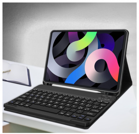 Husă cu tastatură italiană IVEOPPE pentru iPad Air 5 Generation 2022 10,9"/Air 4 2020 10,9"/iPad Pro 11 2022/2021/2020/2018, negru [7]