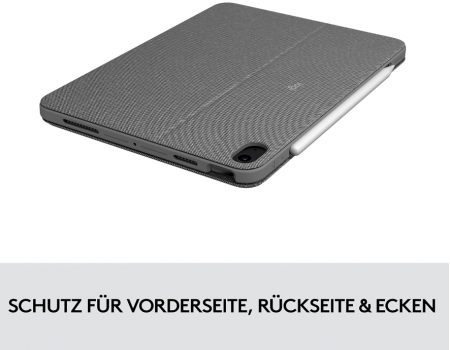 Husă cu tastatură Logitech Combo Touch iPad Air (a 4-1, a 5-1 gen - 2020, 2022), aspect german QWERTZ, gri [6]