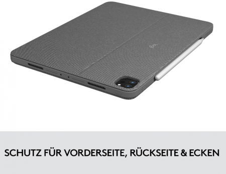 Husa cu tastatură Logitech Combo Touch pentru iPad Pro 12.9 (a 5-a generație - 2021) Aspect QWERTZ german, Gri [7]