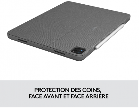Husa cu tastatura Logitech Combo Touch pentru iPad Pro 12,9 inchi (a 5-a, a 6-a gen: 2021, 2022), AZERTY franceză, Gri [6]