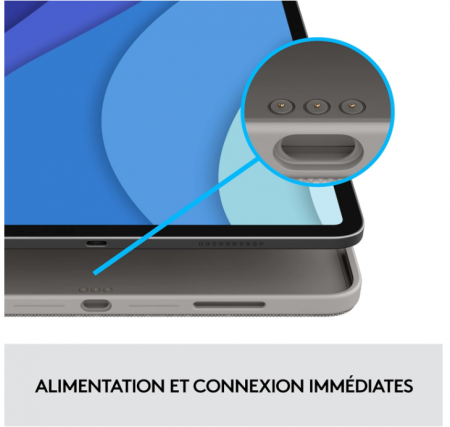 Husa cu tastatura Logitech Combo Touch pentru iPad Pro 12,9 inchi (a 5-a, a 6-a gen: 2021, 2022), AZERTY franceză, Gri [8]