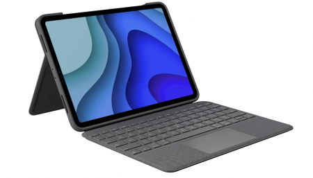 Tastaturi, Mouse și dispozitive de intrare - Husă cu tastatură pentru iPad Logitech Folio Touch, aspect italian QWERTY, grafit