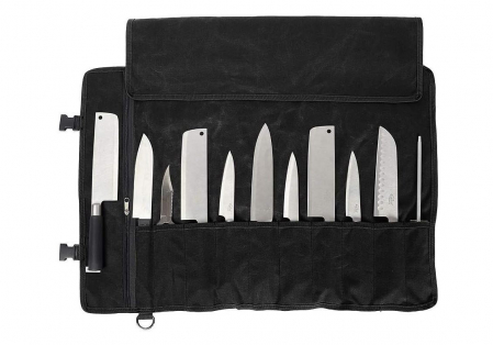 Husa cutite pentru bucatar QEES, 11 compartimente, 69x47 cm, negru [0]