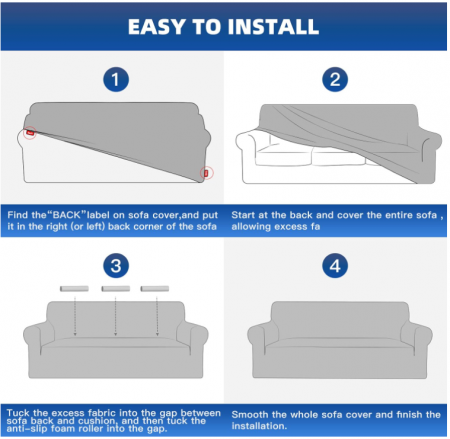 Husă de canapea extensibilă cu cotieră YSTYLE, 4 locuri [8]