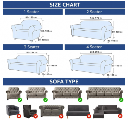 Husă de canapea extensibilă cu cotieră YSTYLE, 4 locuri [3]