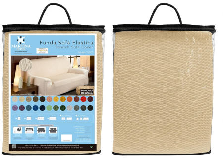 Husa de canapea Martina Home elastica, pânză, bej, 3 locuri, latime 170-220 cm [1]