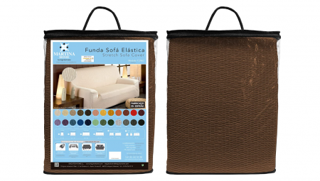 Husa de canapea Martina Home elastica, stofa, maro, de la 120 la 190 cm latime [1]