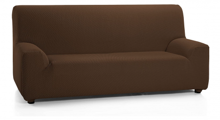 Textile si covoare - Husa de canapea Martina Home elastica, stofa, maro, de la 120 la 190 cm latime