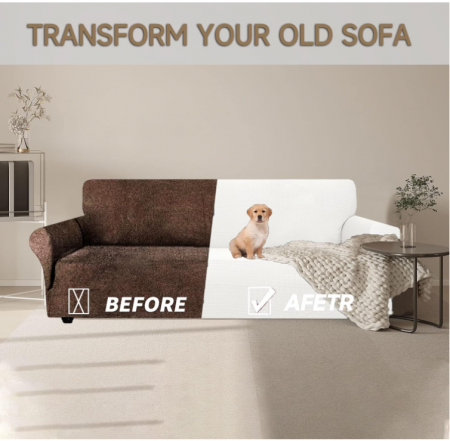 Husa de canapea Ystyle, 4 locuri cu cotiera, 233-293 cm, alb [5]