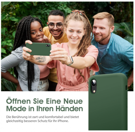 Husă de protecție din silicon lichid Flyzoo compatibilă cu iPhone XR, verde [7]