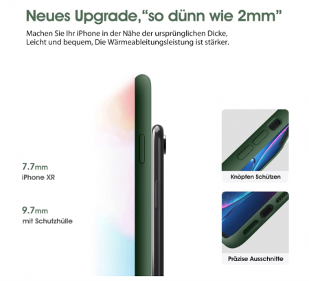 Husă de protecție din silicon lichid Flyzoo compatibilă cu iPhone XR, verde [5]