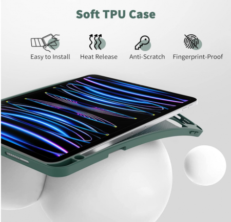 Husă de protecție EasyAcc pentru iPad Pro 11 inchi (28 cm) 2022/2021/2020/2018, verde [5]