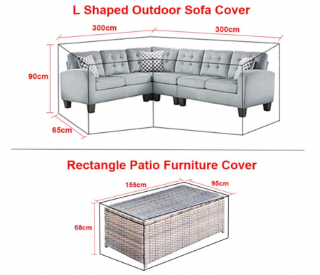 Husă de protectie pentru canapea Silvotek în formă de L, cu șnururi în partea de jos, 210D [4]