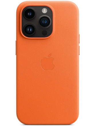 Husă de telefon din piele pentru Apple iPhone 14 Pro cu MagSafe, Portocaliu [3]