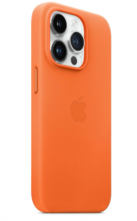 Husă de telefon din piele pentru Apple iPhone 14 Pro cu MagSafe, Portocaliu [4]