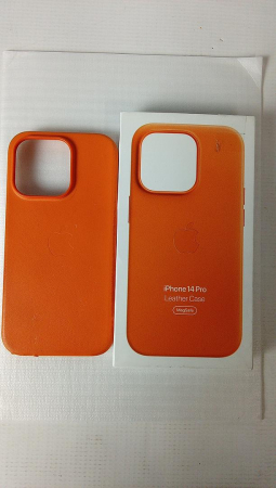 Husă de telefon din piele pentru Apple iPhone 14 Pro cu MagSafe, Portocaliu [1]