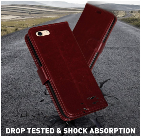 Husă din piele MONASAY pentru iPhone 6/6s, 4,7 inchi, visiniu [6]