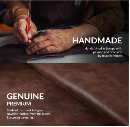 Husă din piele naturala SURAZO pentru Samsung Galaxy A53 5G 4G (nucă) [7]