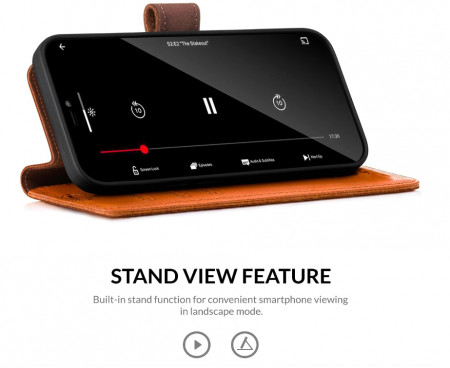 Husă din piele naturala SURAZO pentru Samsung Galaxy A53 5G 4G (nucă) [6]