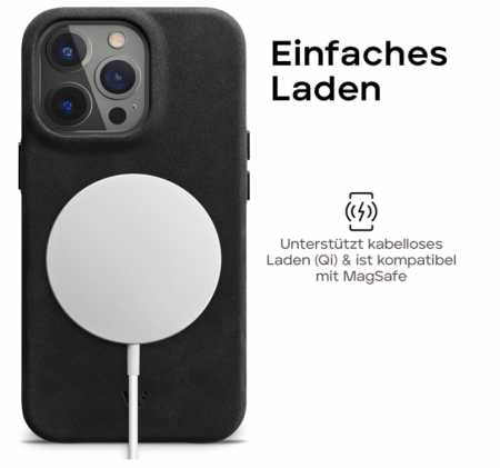 Husă din piele WIIUKA pentru iPhone 15 Pro, negru vintage [4]