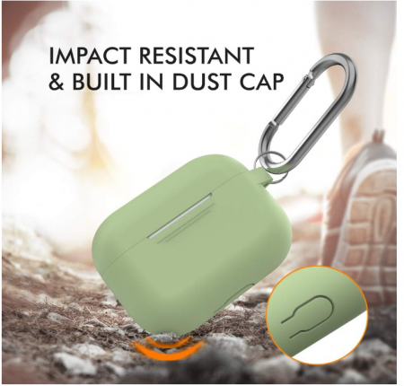Husă din silicon AHASTYLE pentru Apple AirPods Pro 2019, verde [5]